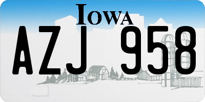 IA license plate AZJ958
