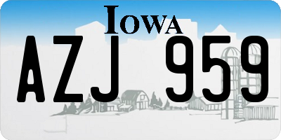 IA license plate AZJ959