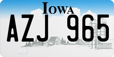 IA license plate AZJ965