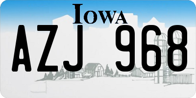 IA license plate AZJ968
