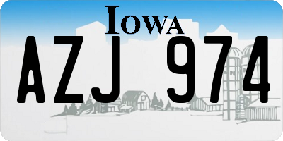 IA license plate AZJ974