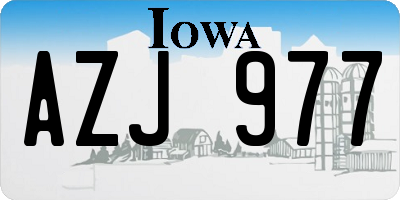 IA license plate AZJ977