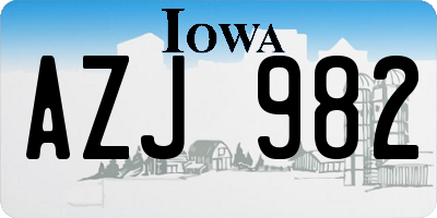 IA license plate AZJ982