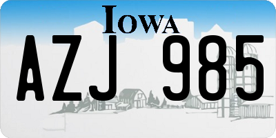 IA license plate AZJ985