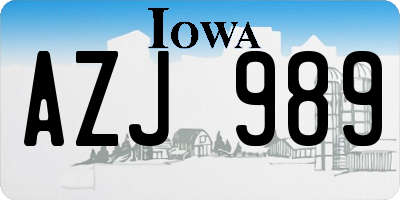 IA license plate AZJ989