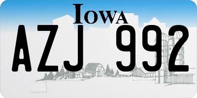 IA license plate AZJ992