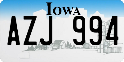 IA license plate AZJ994