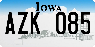 IA license plate AZK085