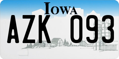 IA license plate AZK093