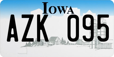 IA license plate AZK095