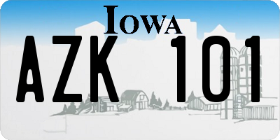IA license plate AZK101