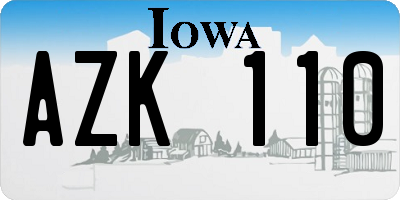 IA license plate AZK110