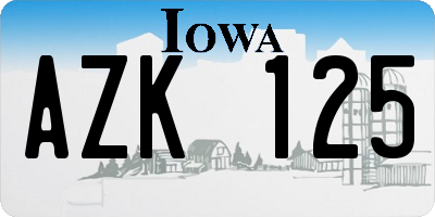 IA license plate AZK125