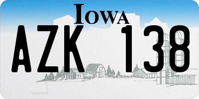 IA license plate AZK138