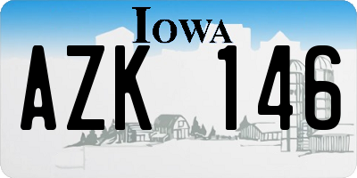 IA license plate AZK146
