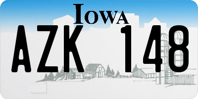 IA license plate AZK148