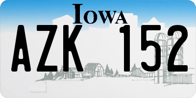 IA license plate AZK152