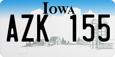 IA license plate AZK155