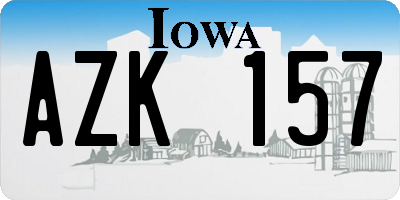 IA license plate AZK157