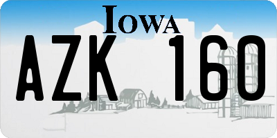 IA license plate AZK160