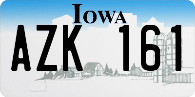 IA license plate AZK161