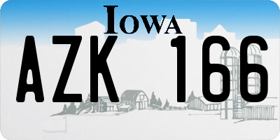 IA license plate AZK166