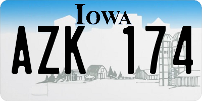IA license plate AZK174