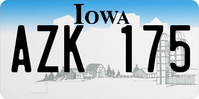 IA license plate AZK175