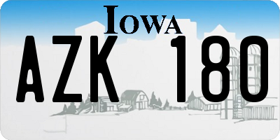 IA license plate AZK180