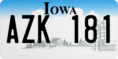 IA license plate AZK181