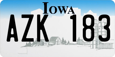 IA license plate AZK183