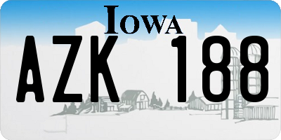 IA license plate AZK188