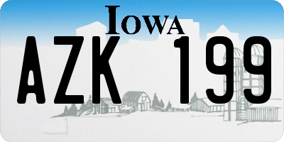 IA license plate AZK199