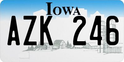 IA license plate AZK246