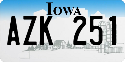 IA license plate AZK251