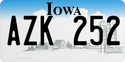 IA license plate AZK252