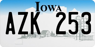 IA license plate AZK253