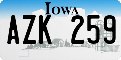 IA license plate AZK259