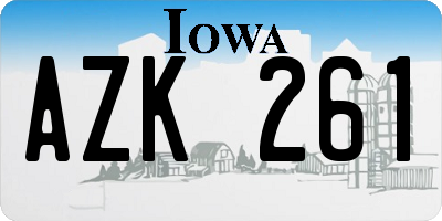 IA license plate AZK261