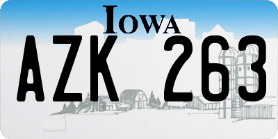 IA license plate AZK263
