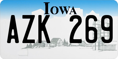 IA license plate AZK269