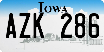 IA license plate AZK286