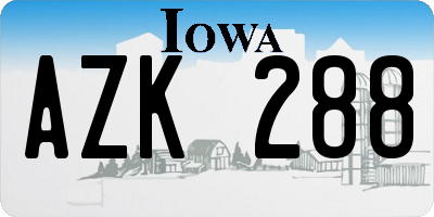 IA license plate AZK288