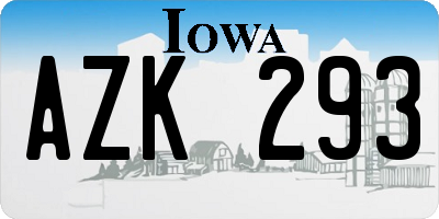 IA license plate AZK293