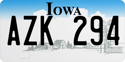 IA license plate AZK294