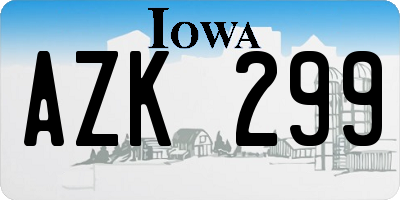 IA license plate AZK299