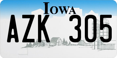 IA license plate AZK305