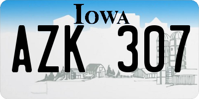 IA license plate AZK307