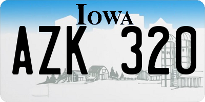 IA license plate AZK320