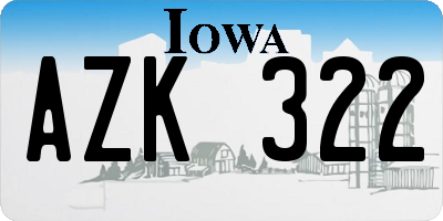 IA license plate AZK322